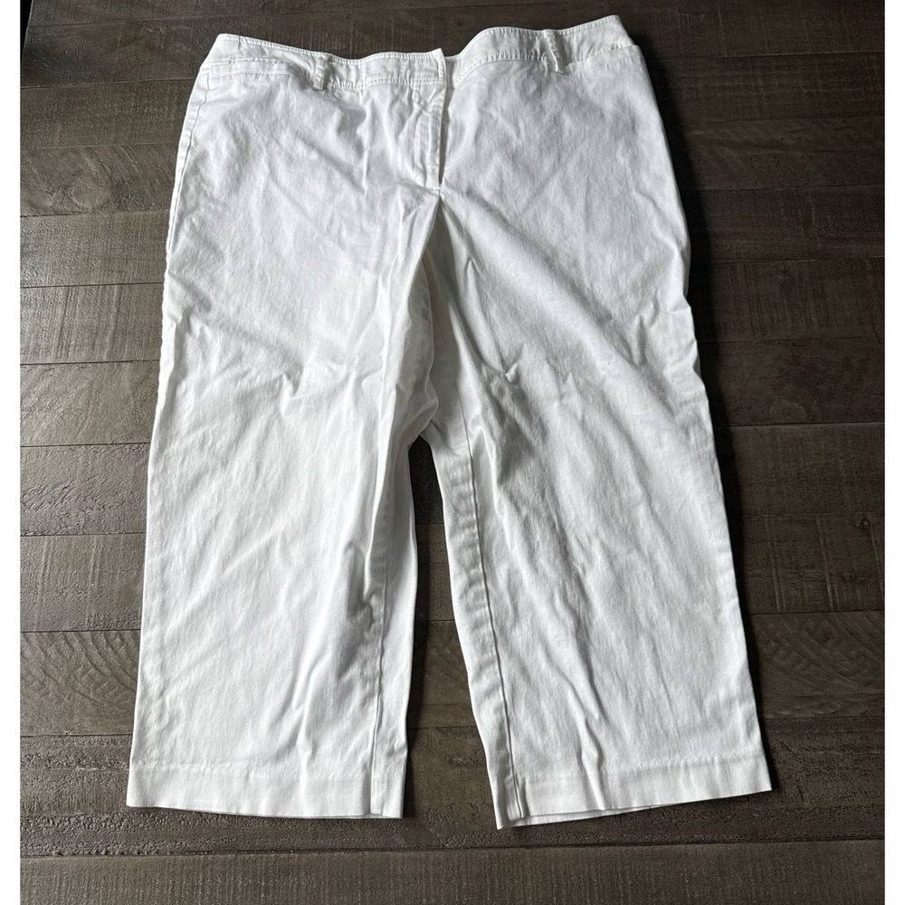 George Women's Plus Classic White Capri Pants Size 18W